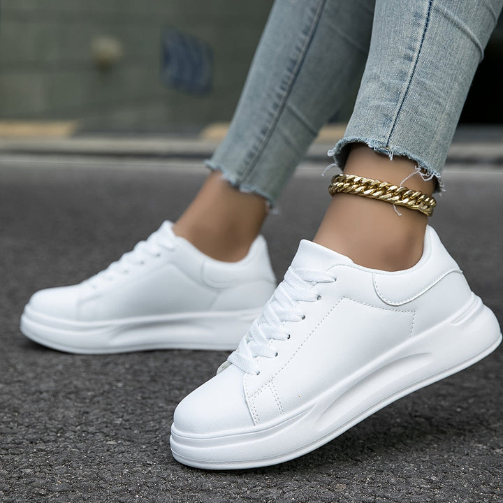 AKANE - Classic White Lace-Up Sneakers