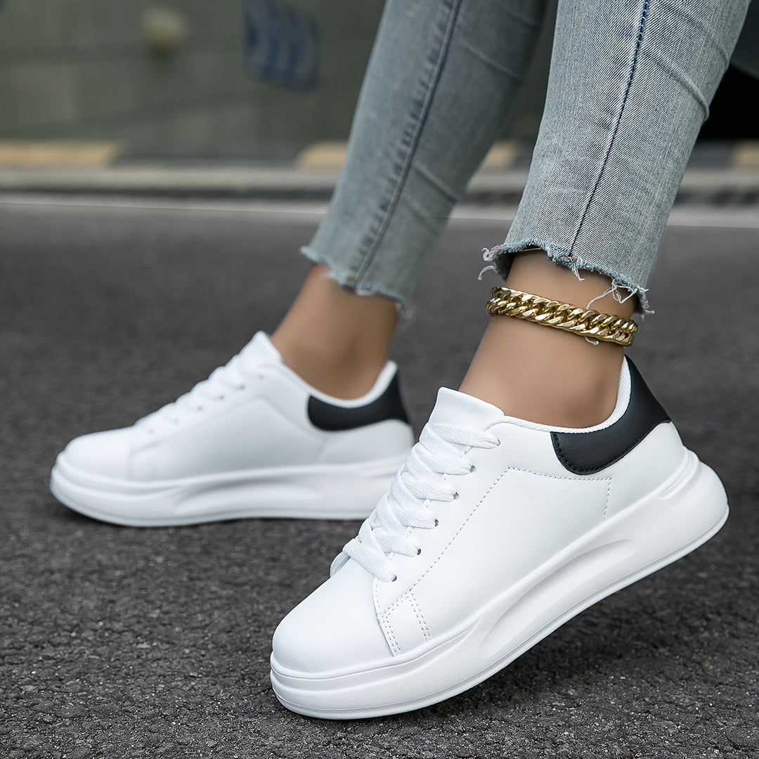 AKANE - Classic White Lace-Up Sneakers