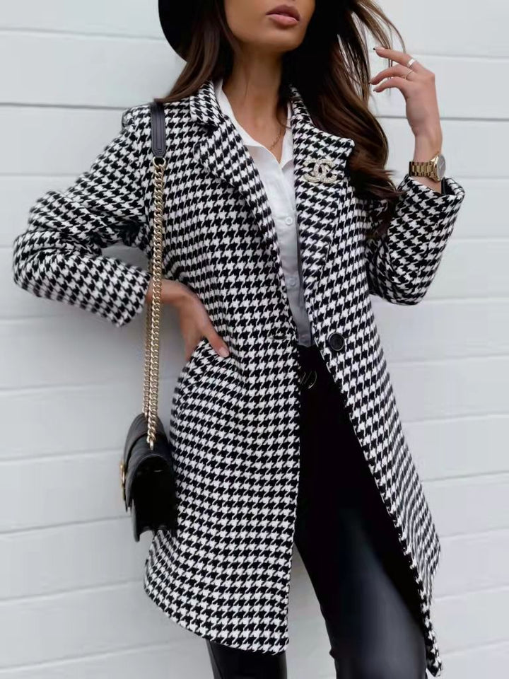 DEIR - Houndstooth Long Coat