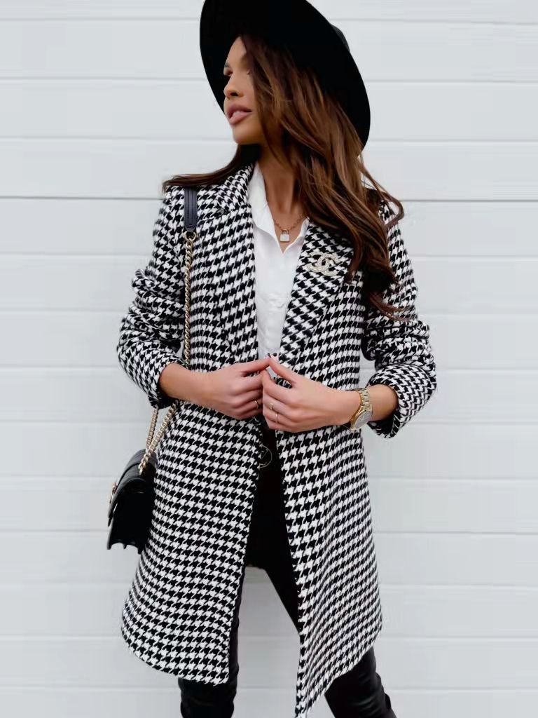 DEIR - Houndstooth Long Coat