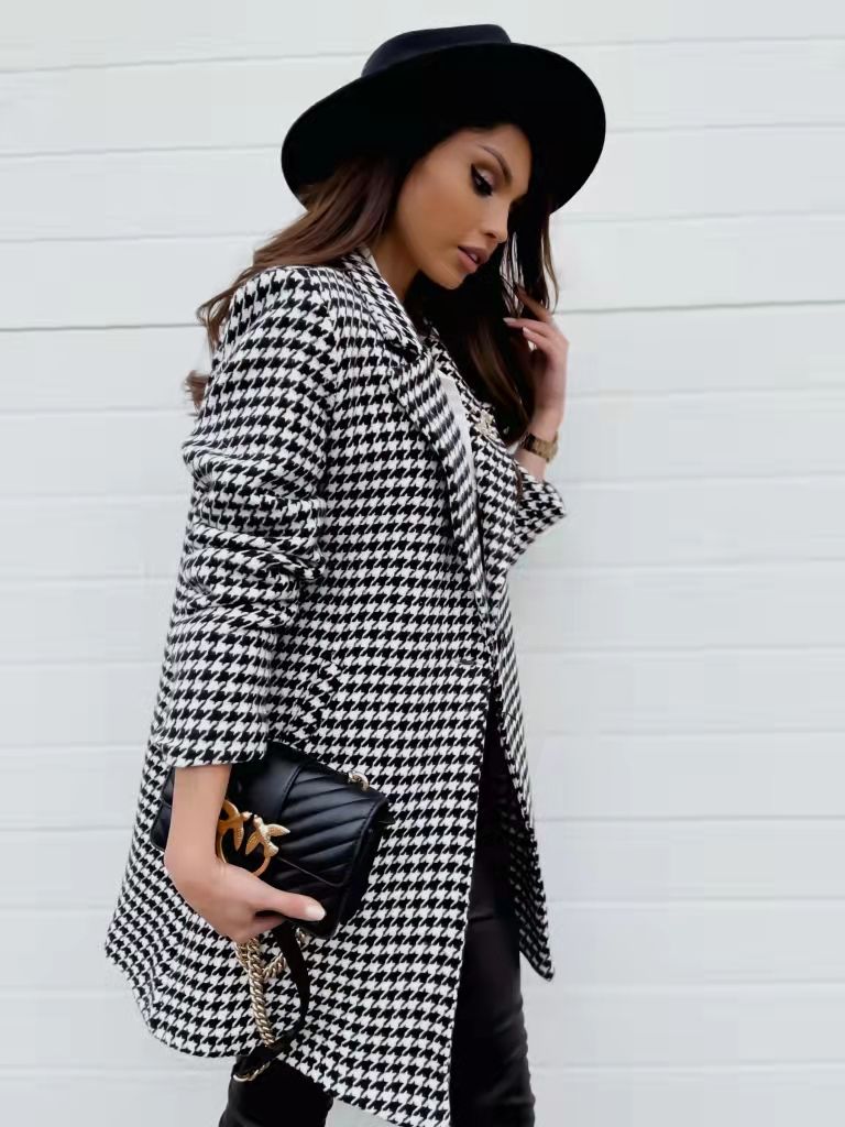 DEIR - Houndstooth Long Coat