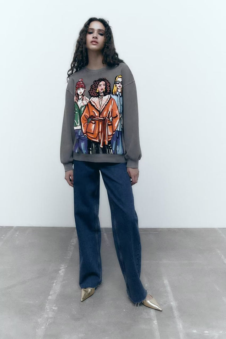 ELARA - Illustrated Crewneck Sweatshirt