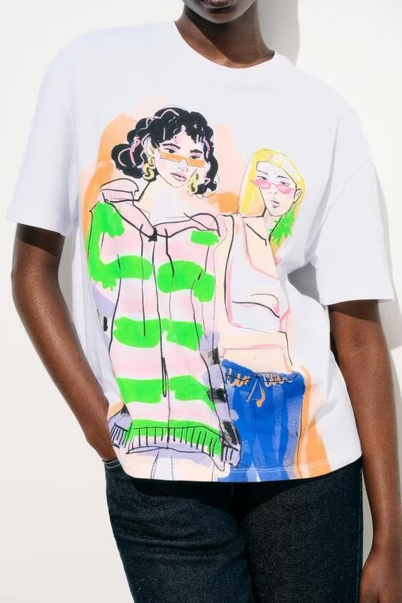 HAZELL - Artistic Sketch Print T-Shirt