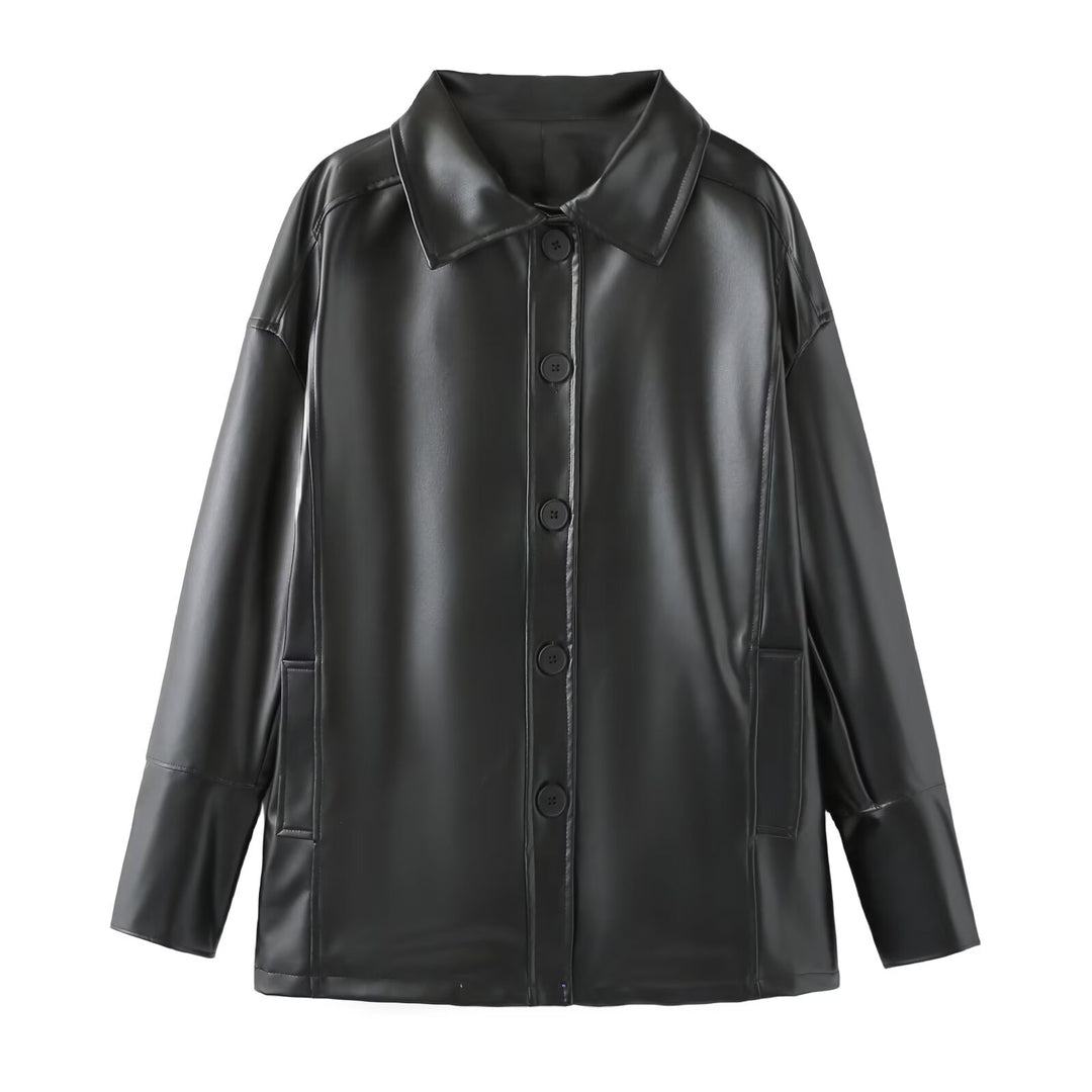 MAREVA - Vegan Leather Trench Coat