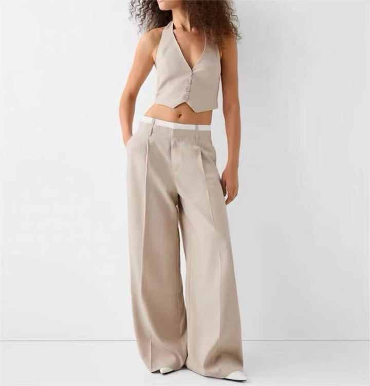 REIKO - Halter Vest and Wide-Leg Pants