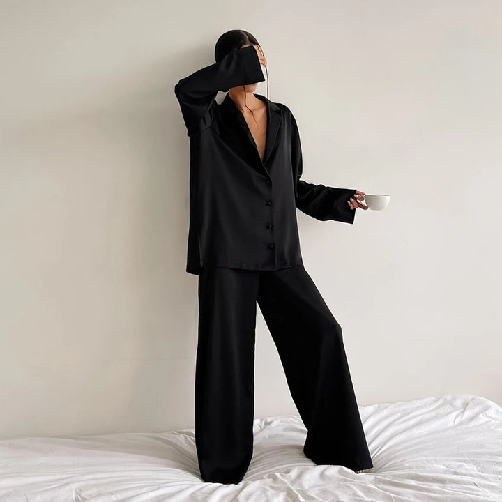 EFFEN - Silky Elegance Oversized Pajama Set