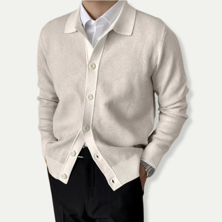 NEVO - Elegant Classic Wool-Blend Cardigan