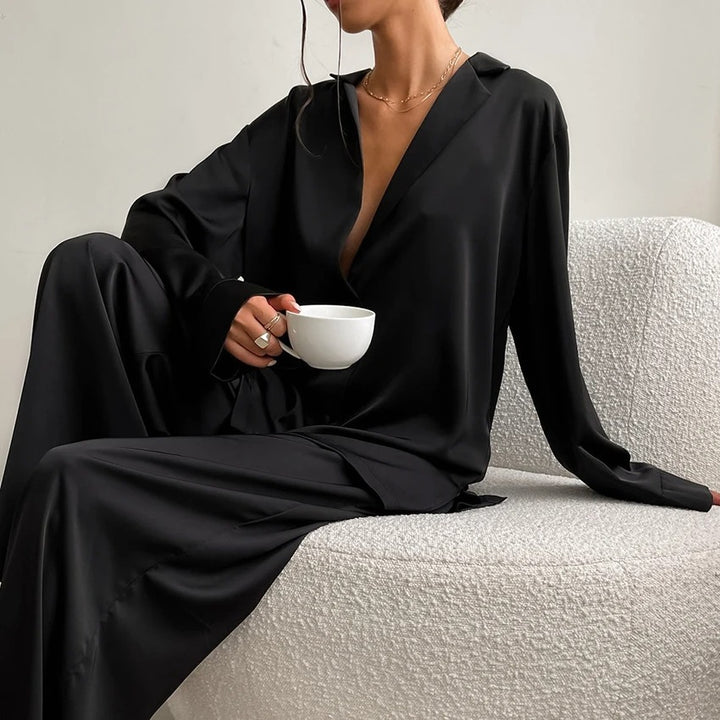 EFFEN - Silky Elegance Oversized Pajama Set