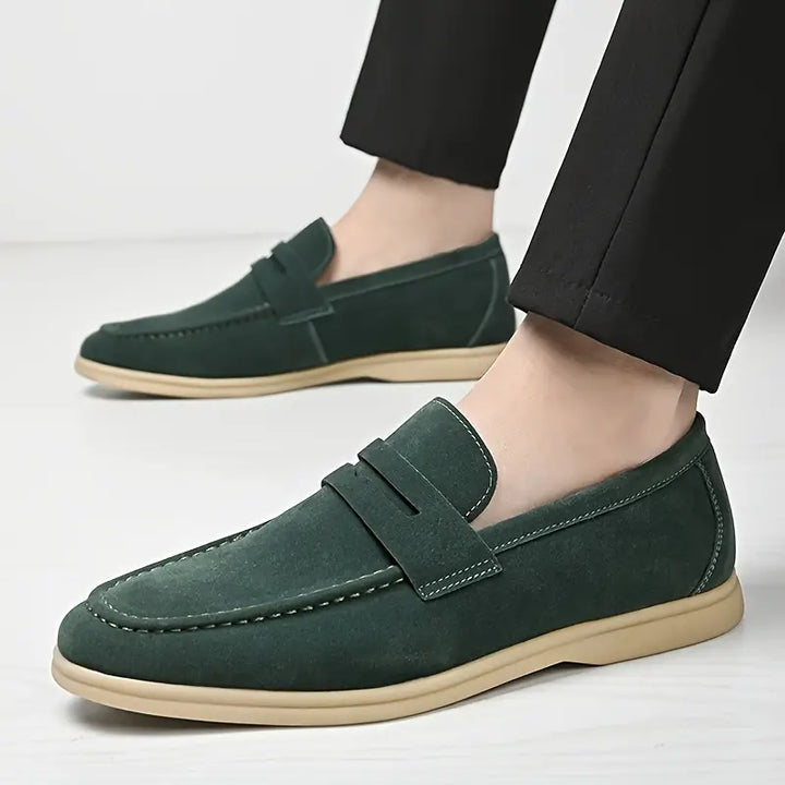 KINGSTON - Vegan Suede Strap Loafers with Modern Contrast Sole