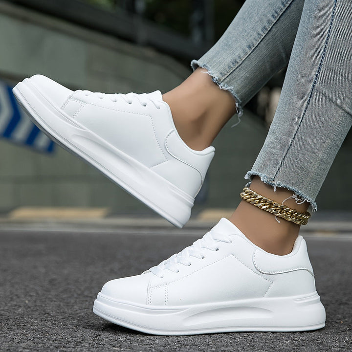 AKANE - Classic White Lace-Up Sneakers