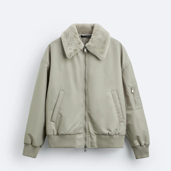 GRANT - Men's Sherpa Collar Bomber Jacket