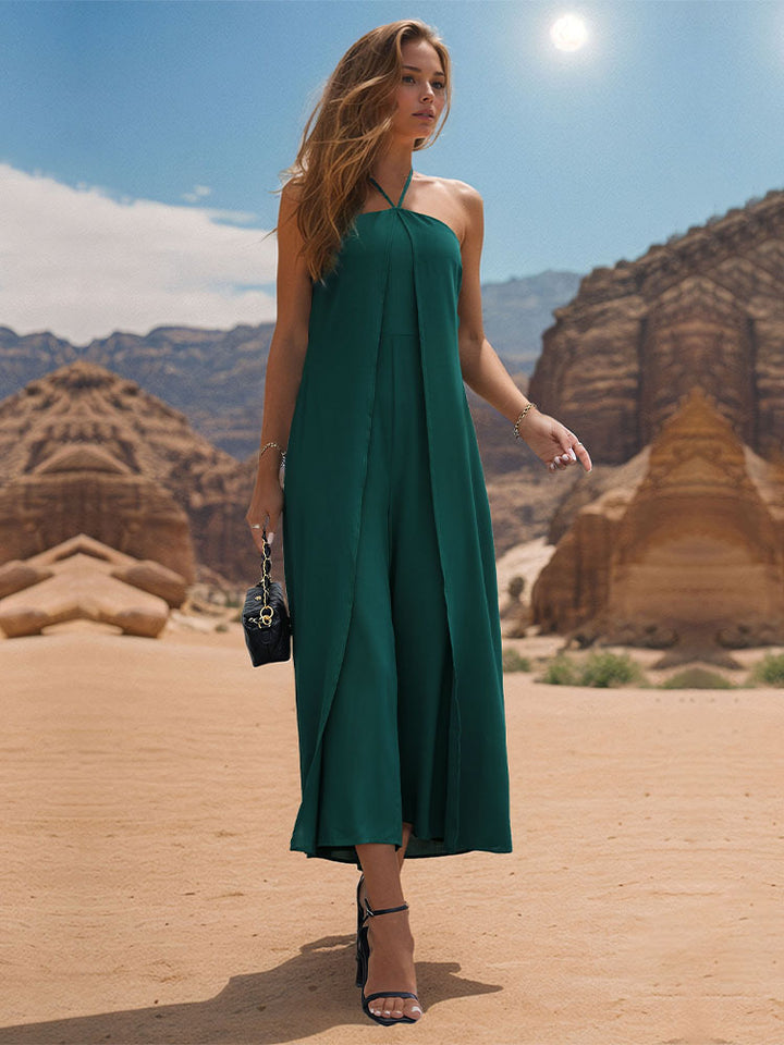 DENI -  Elegant Halter Neck Maxi Dress