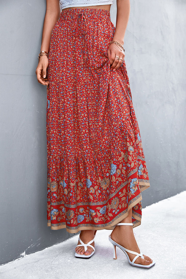 DINYA - Bohemian  Floral Maxi Skirt