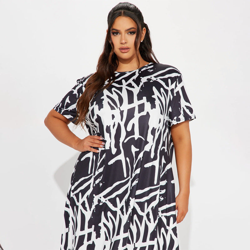 NIA - Abstract Print Maxi Dress