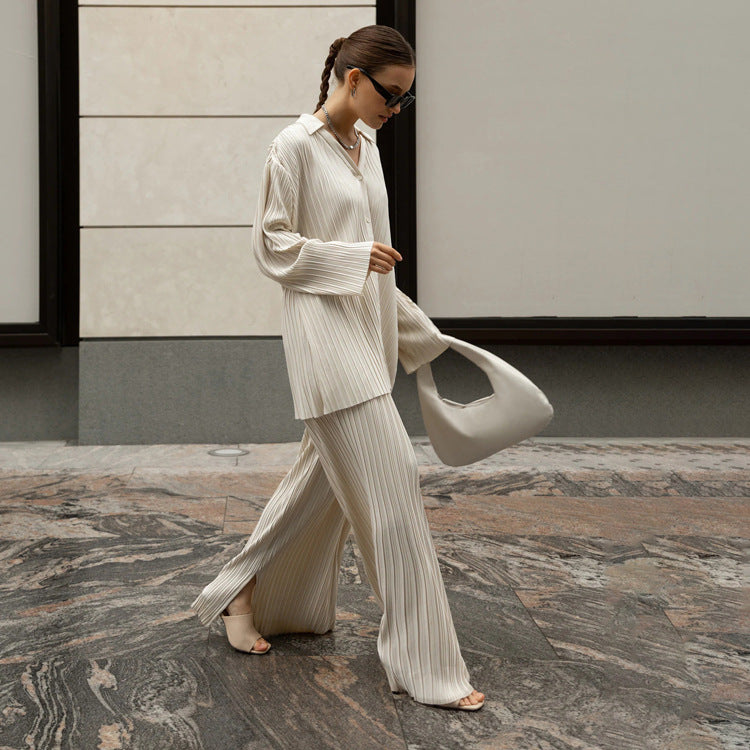 MARISOL - Pleated Pantsuit Set