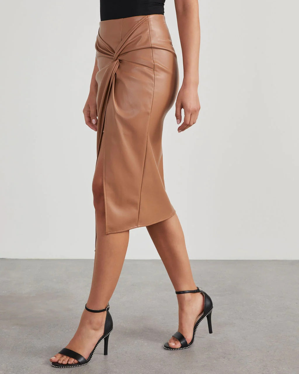 ABBY - Asymmetrical Vegan Leather Skirt