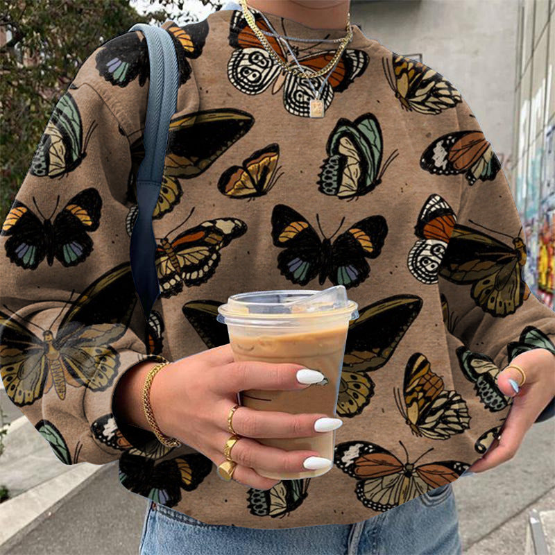 KAEDE - Butterfly Print Sweatshirt