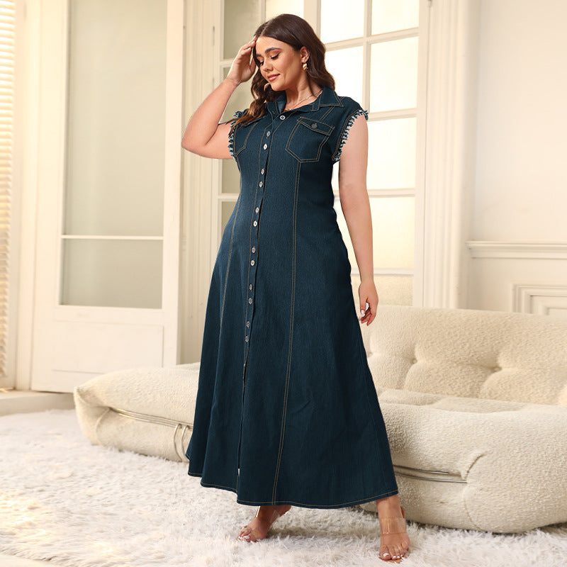 ENOLA - Denim Button-Down Dress