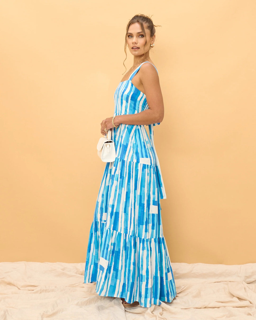 ERIN - Striped Tiered Maxi Dress