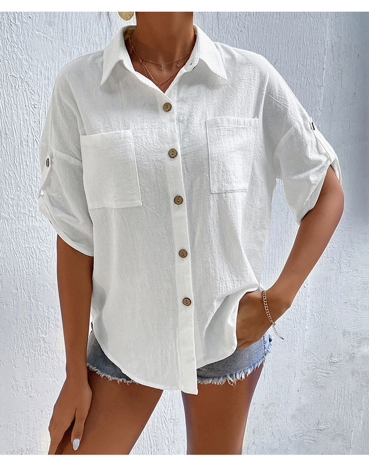 SIAN - Linen Button-Up Shirt