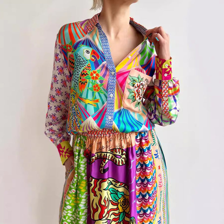 AVIVA - Colorful Printed Two-Piece Set