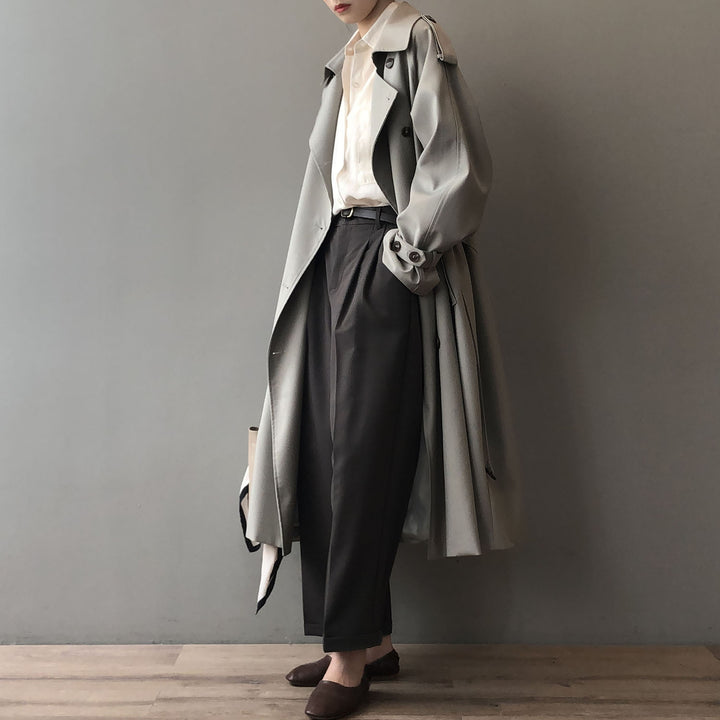 KHARI -  Double-Breasted Trench Coat