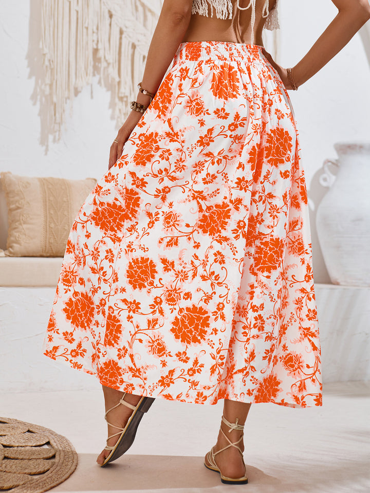 MABEL -  Floral Midi Summer Skirt