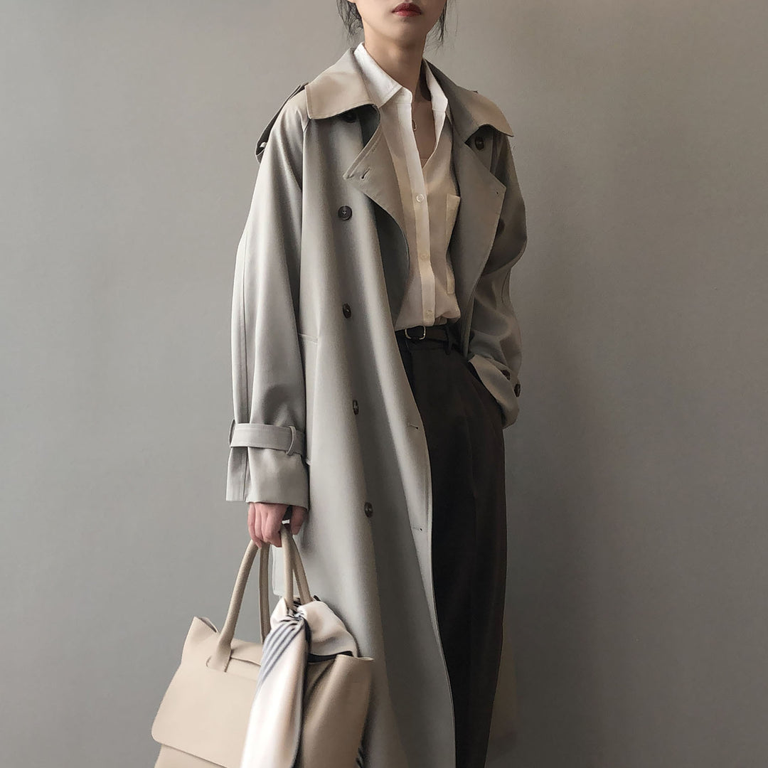 KHARI -  Double-Breasted Trench Coat