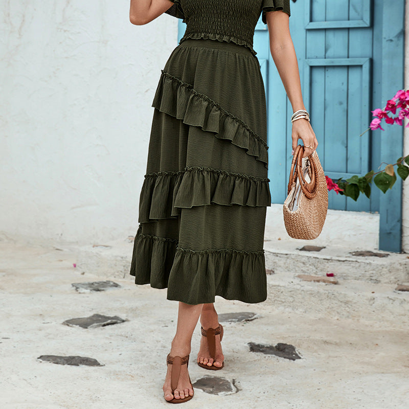 Eleanor - Ruffled Boho Maxi Skirt