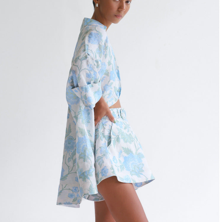 NARL - Floral Print Relaxed Shirt Set