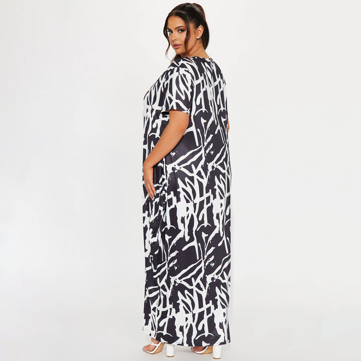 NIA - Abstract Print Maxi Dress