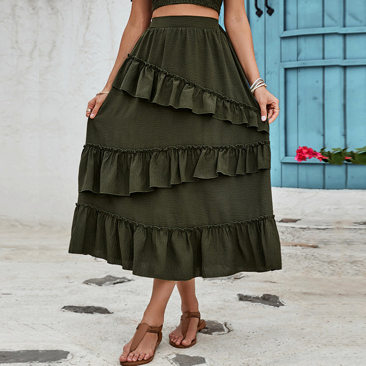 Eleanor - Ruffled Boho Maxi Skirt