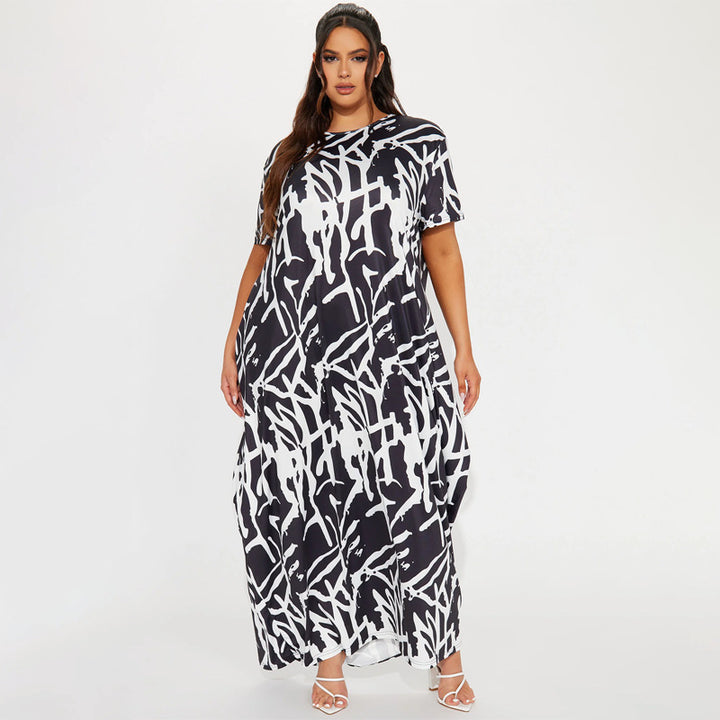 NIA - Abstract Print Maxi Dress