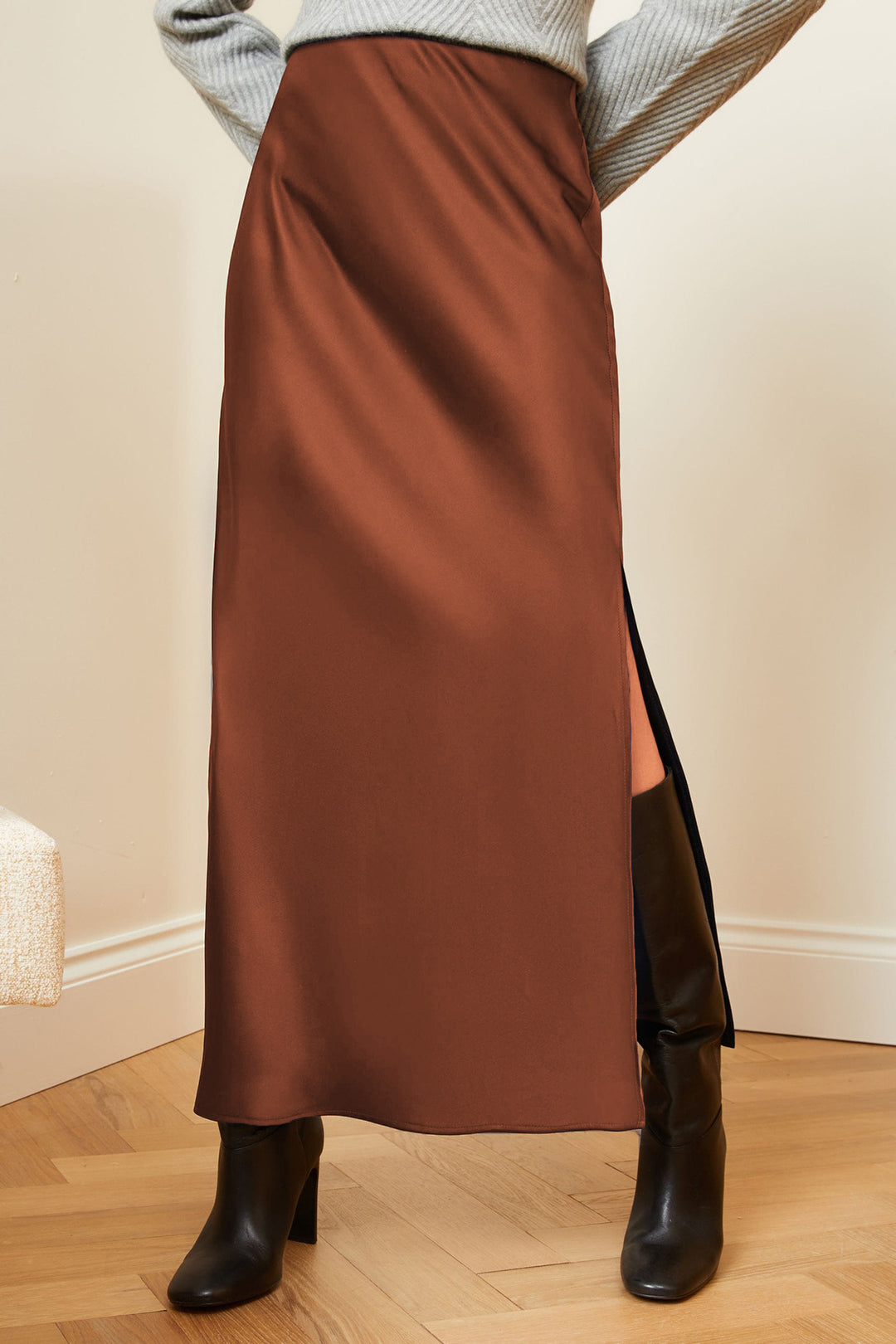 KALENE - Side-Slit Maxi Skirt