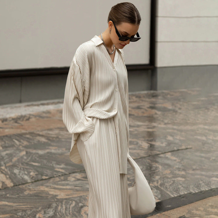 MARISOL - Pleated Pantsuit Set