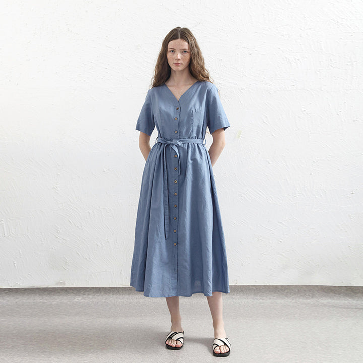 KASSI - Button-Down Midi Dress