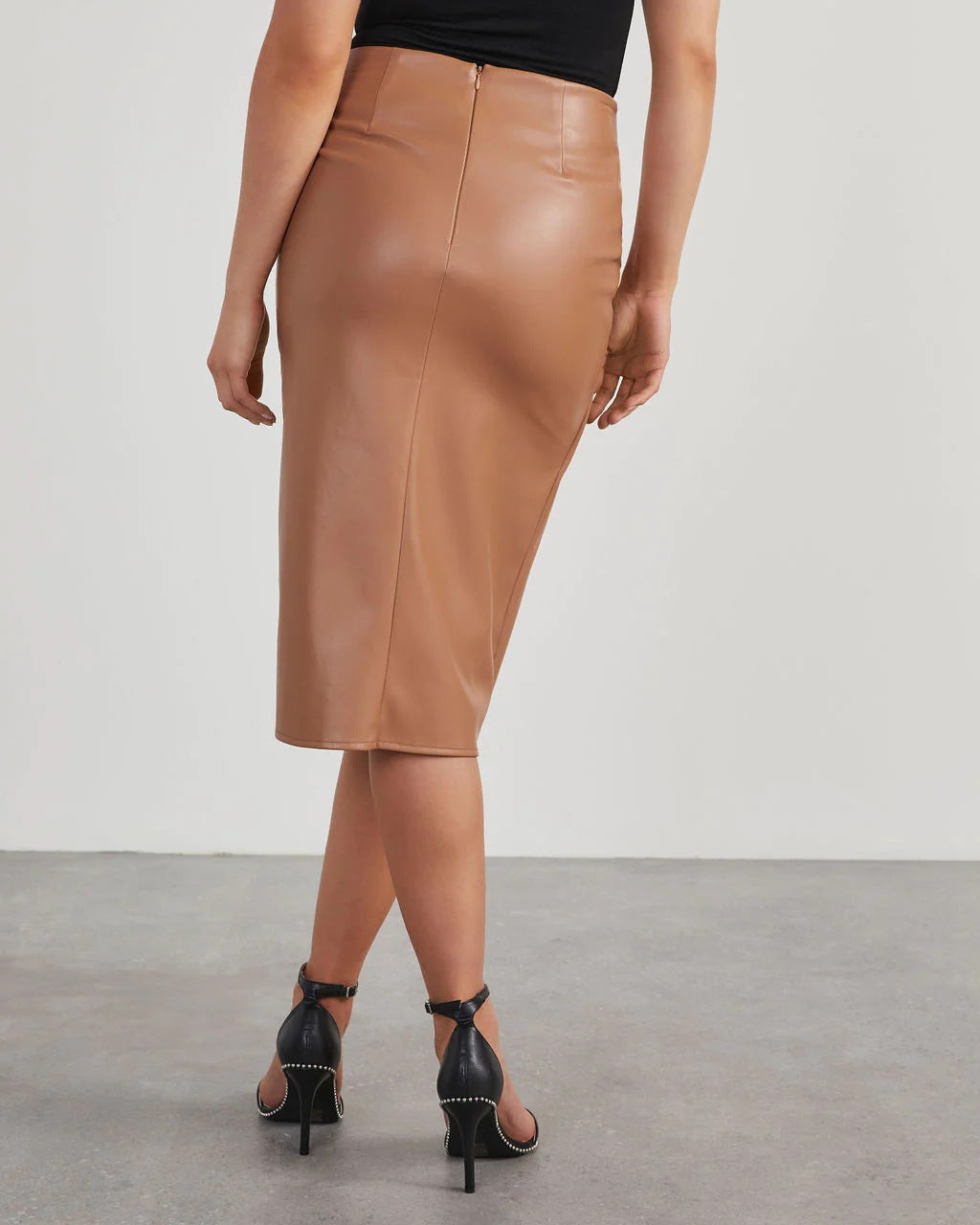 ABBY - Asymmetrical Vegan Leather Skirt