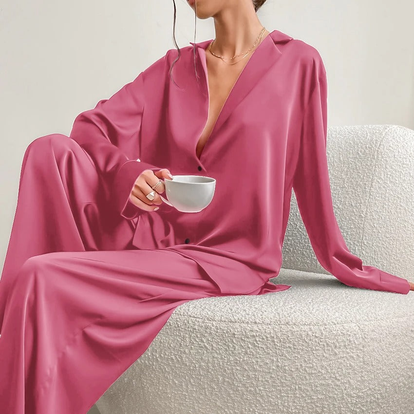 EFFEN - Silky Elegance Oversized Pajama Set