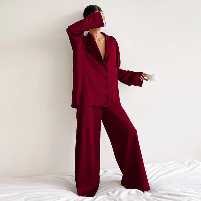 EFFEN - Silky Elegance Oversized Pajama Set