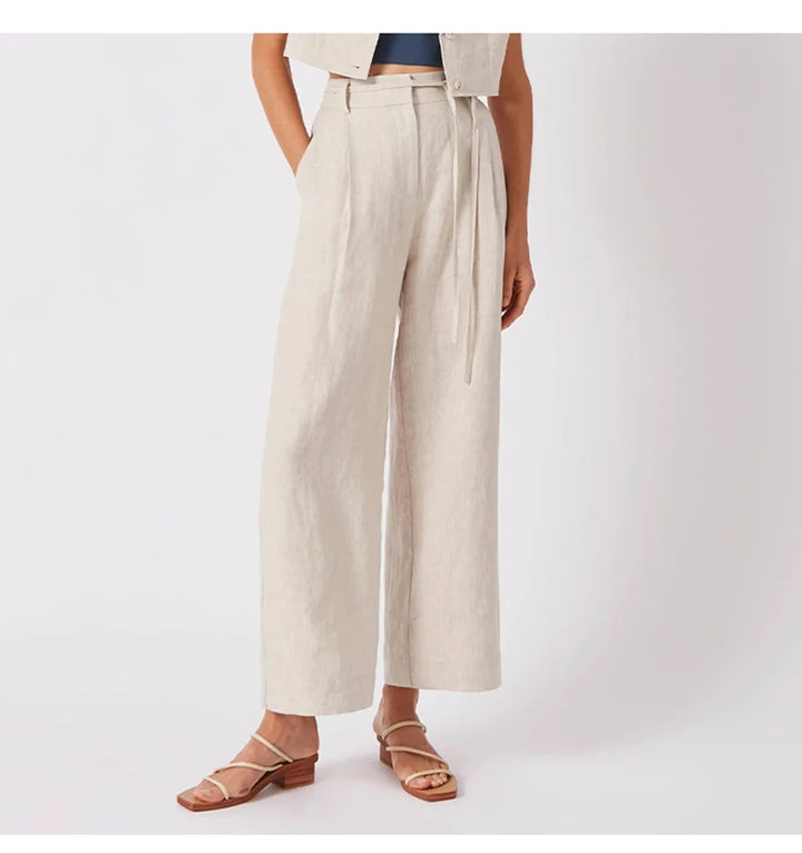 JETTA - Linen Wide-Leg Trousers