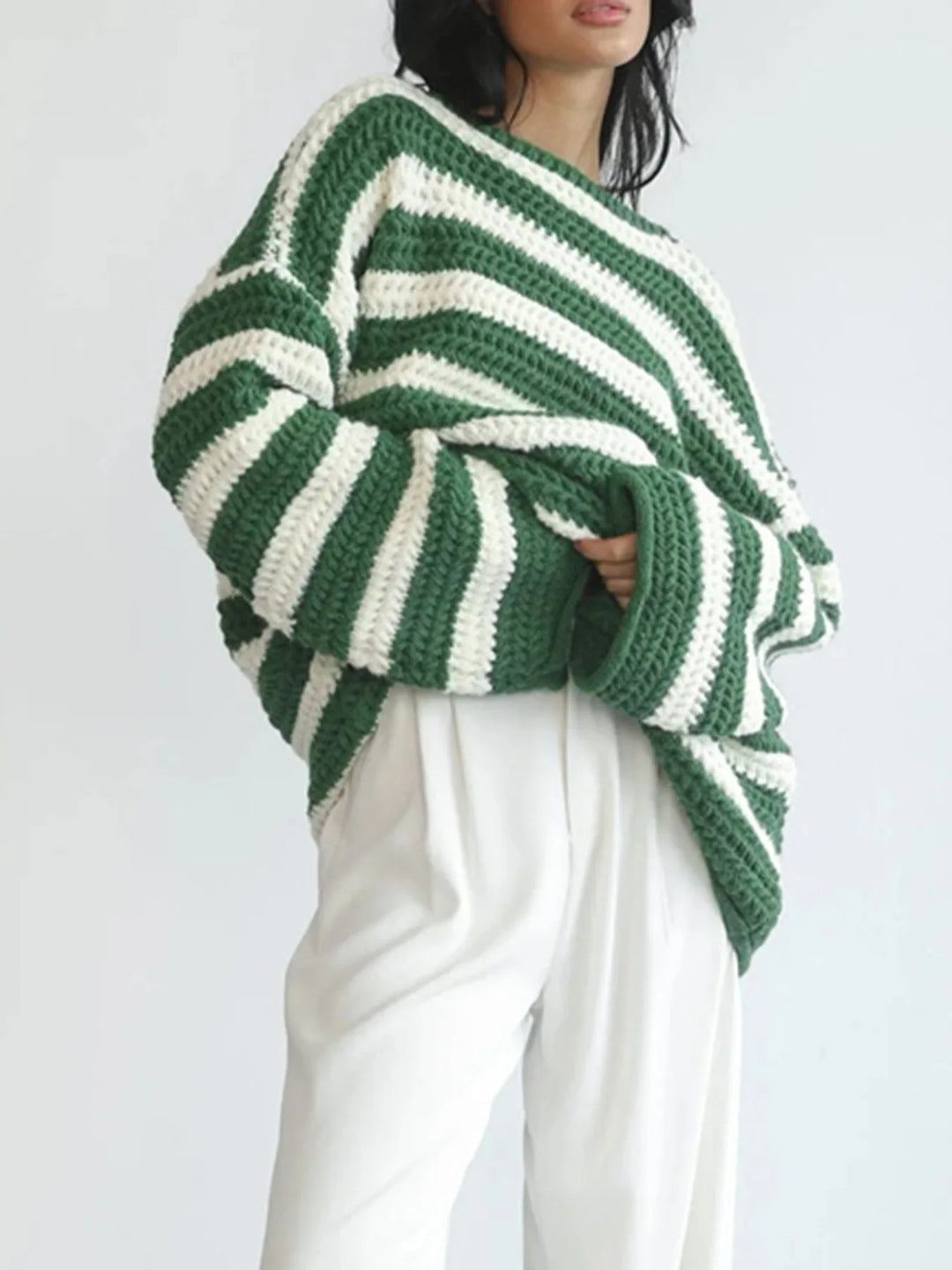 ISH - Striped Knit Pullover Sweater