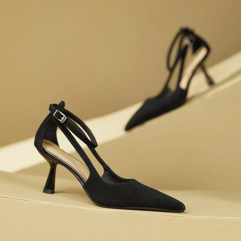 HARRIET - Suede Pointed Toe Heels