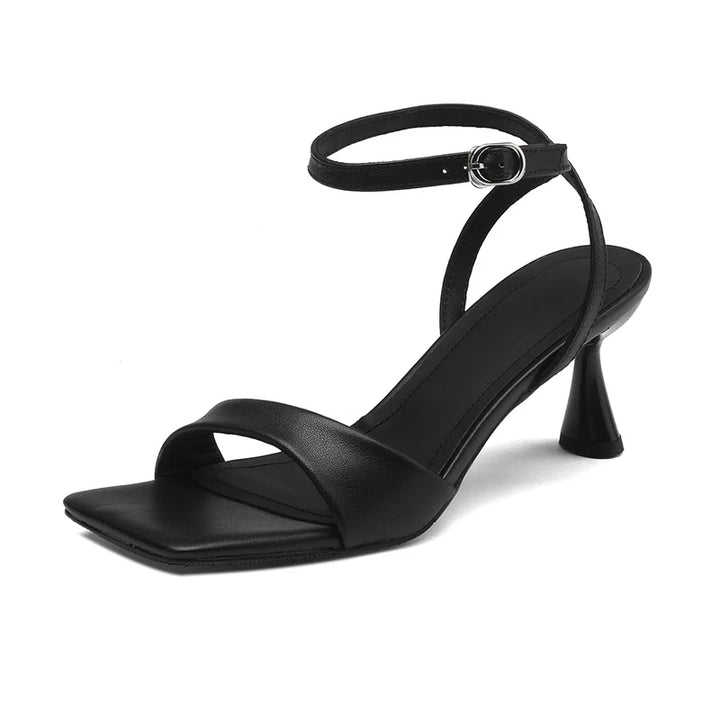 DARCIE - Leather Ankle Strap Heels