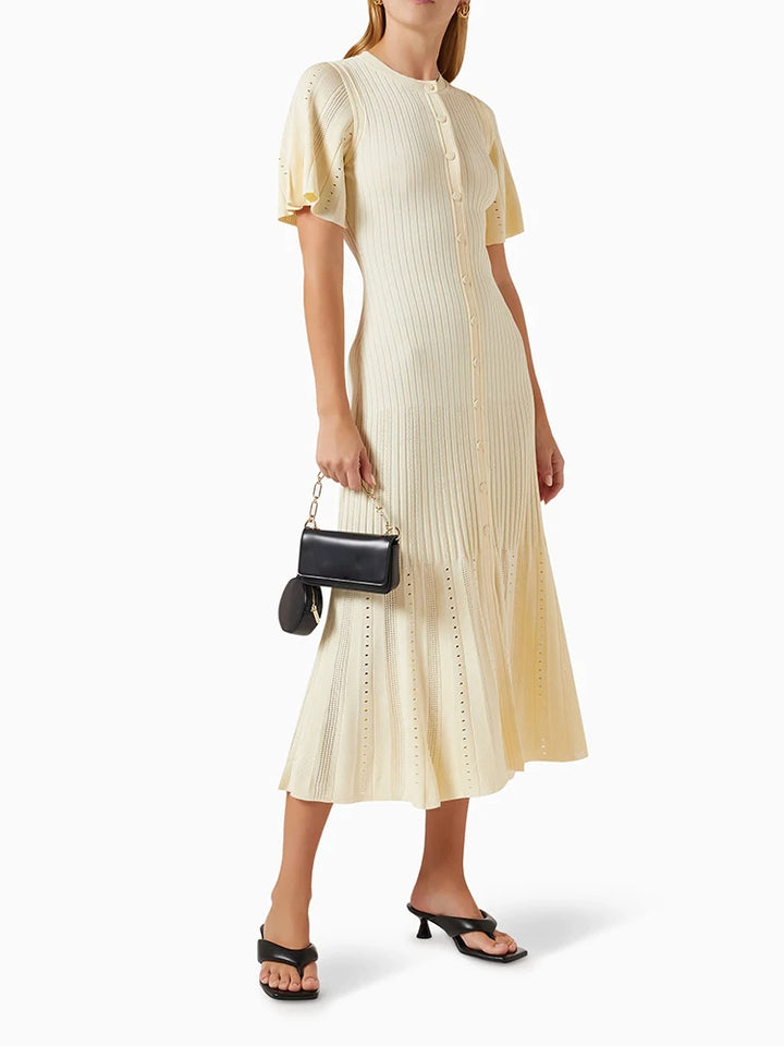 IRLA - Button-Up Ribbed Midi Dress