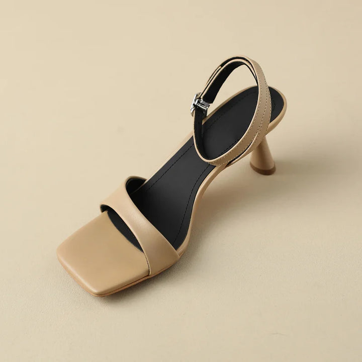 DARCIE - Leather Ankle Strap Heels