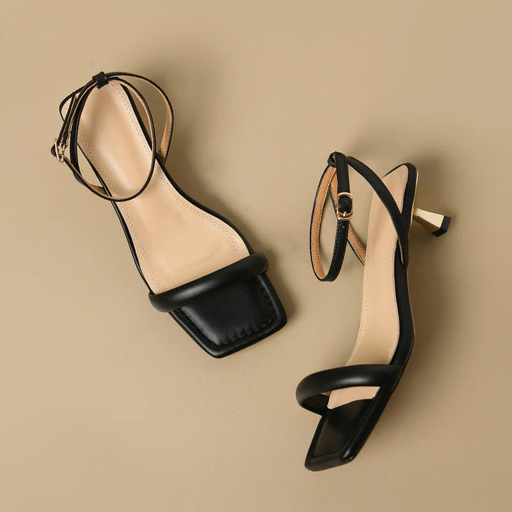 SUMMR - Leather Ankle Strap Sandals