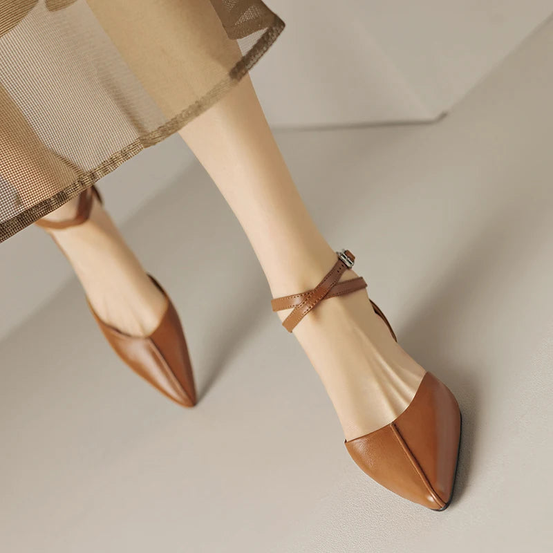 DORIS - Leather Pointed Toe Flats