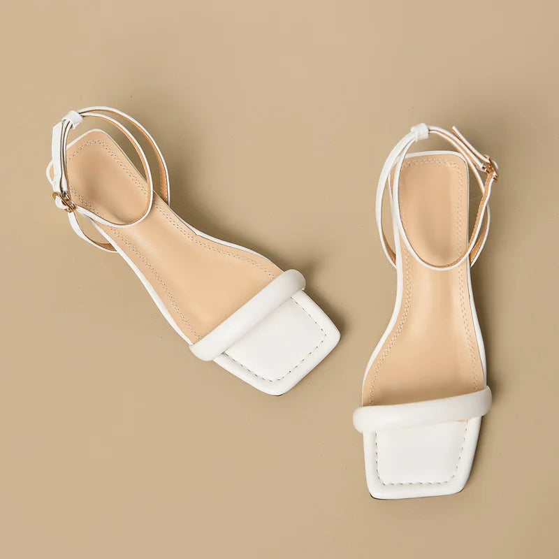 SUMMR - Leather Ankle Strap Sandals