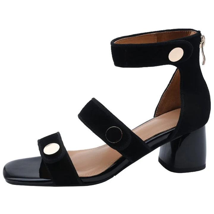 ROBYN - Suede Block Heel Sandals