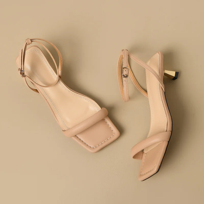 SUMMR - Leather Ankle Strap Sandals